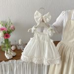 【73-100cm】ワンピース 蝶結び付き シンプル 女の子 おしゃれ - 画像 (5)
