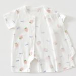 【66-90cm】ロンパース 夏新作 柔らか 総柄 ベビー服 - 画像 (8)