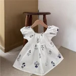 【73-120cm】ワンピース ベビー 女の子 パフスリーブ 花柄 - 画像 (3)