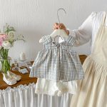 【73-100cm】セットアップ レース チェック ルーズ おしゃれ - 画像 (5)