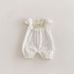 【66-90cm】オールインワン フリル ホワイト シンプル ベビー服 - 画像 (5)
