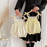 【66-90cm】キャミロンパース 花柄/ストライプ 可愛い ベビー服 - 画像 (3)