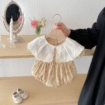 【66-90cm】ロンパース ビッグ襟 花柄 おしゃれ ベビー服 - 画像 (6)