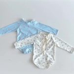 【66-100cm】水着 ドット柄OR花柄 帽子付き スイムウェア - 画像 (3)