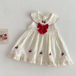 【73-120cm】ワンピース 蝶結び付き ノースリーブ 女の子 おしゃれ - 画像 (6)