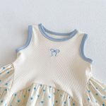 【73-110cm】ワンピース ブルー ドット シンプル 可愛い 女の子 - 画像 (9)