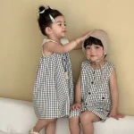 【80-150cm】チェックセットアップ or ワンピース ノースリーブ - 画像 (5)