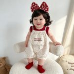 【73-100cm】サロペット＆シャツ 可愛い フラワー柄 セットアップ - 画像 (9)
