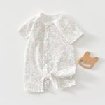 【66-90cm】ロンパース 夏新作 柔らか 総柄 ベビー服 - 画像 (6)