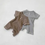 【66-90cm】ロンパース ベビー 半袖 前向き ボタン付き - 画像 (3)