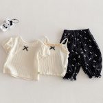 【73-110cm】キャミソールorTシャツorボトムス 蝶結び 女の子 おしゃれ