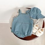 【66-90cm】サロペロンパース＆帽子 デニム オシャレ カジュアル - 画像 (11)