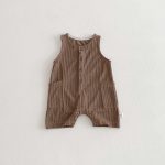 【66-90cm】オールインワン 夏新作 ストライプ 肌に優しい ベビー服 - 画像 (4)