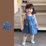 【73-100cm】デニムワンピース ウサギ ディリー 女の子 - 画像 (2)