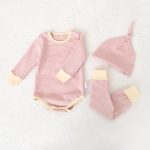 【66-90cm】ロンパース＆レギンス＆帽子 ボーダー 肌触り良い シンプル カラフル ベビー服 - 画像 (5)