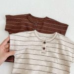 【66-100cm】セットアップ ベビー 韓国風 ボーダーワッフル - 画像 (11)