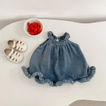 【73-130cm】デニムセットアップ ベビー 女の子 ハルターネック - 画像 (10)