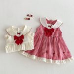 【73-120cm】ワンピース 蝶結び付き ノースリーブ 女の子 おしゃれ - 画像 (7)