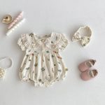 【66-100cm】ロンパース 花柄 半袖 女の子 おしゃれ - 画像 (2)