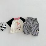 【73-120cm】ボーダーパンツ 可愛い 履きやすい 女の子 男の子 ボトムス - 画像 (9)