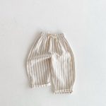 【73-120cm】ロングパンツ ストライプ柄 リネン コットン - 画像 (5)