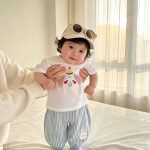 【80-120cm】セットアップ ゾウ柄 シャツ＆ストライプパンツ - 画像 (5)