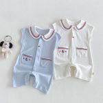 【66-90cm】オールインワン ダブルポケット セーラー 可愛い ベビー服 - 画像 (7)