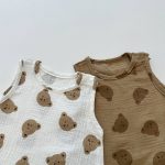 【66-90cm】ロンパース ベビー ノースリーブ 花柄 or 熊柄 - 画像 (11)
