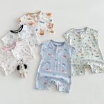 【66-90cm】ロンパース クマ柄 カートゥーン 可愛い ベビー服 - 画像 (3)