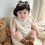 【66-90cm】セットアップ ノースリーブ ベージュ シンプル 着心地良い - 画像 (8)