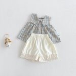 【73-100cm】セットアップ レース チェック ルーズ おしゃれ - 画像 (6)