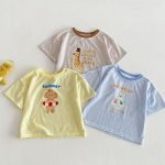 【73-120cm】Tシャツ 可愛い ボーダー トレンド おしゃれ トップス - 画像 (2)