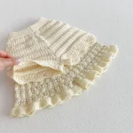 【73-110cm】セットアップ ベビー 女の子フラワー透かし編み - 画像 (16)