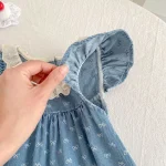 【66-130cm】ロンパース or ワンピース 肩フリル リボン柄 - 画像 (32)