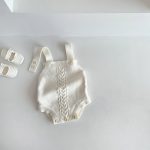 【66-100cm】ロンパース ニット編み シンプル 着心地良い ベビー服 - 画像 (10)