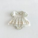 【66-90cm】ロンパース グリーン 花 プリンセス おしゃれ 女の子 - 画像 (6)
