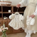 【66-90cm】ロンパース レース フラワー ベビー服 - 画像 (5)