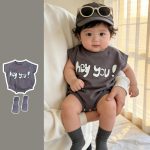 【66-90cm】ロンパース hey you シンプル 可愛い ベビー服
