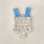 【80-120cm】水着 ブルー フラワー スイムウェア - 画像 (8)