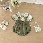 【66-100cm】二点セット シャツ＆サロペット フラワー 可愛い - 画像 (10)