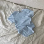【66-90cm】ロンパース ベビー 半袖 無地 通気性抜群 肌触り良い - 画像 (4)