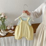 【66-90cm】セットアップ イエロースター サロペット＆シャツ - 画像 (4)