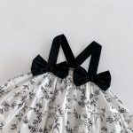 【66-90cm】キャミロンパース ブラック花 可愛い ベビー服 - 画像 (10)