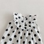 【66-90cm】ロンパース ノースリーブ ドット 可愛い ベビー服 - 画像 (9)