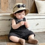 【73-100cm】セットアップ ヒョウ柄 サロペット＆シャツ 可愛い - 画像 (7)