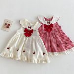 【73-120cm】ワンピース 蝶結び付き ノースリーブ 女の子 おしゃれ - 画像 (2)