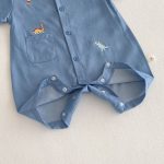 【66-90cm】デニムロンパース 恐竜刺繡 肌に優しい ベビー服 - 画像 (13)