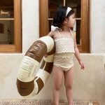 【80-130cm】水着 透かし彫りデザイン ストラップ スイムウェア - 画像 (7)