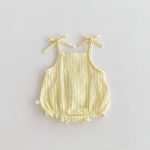 【66-90cm】キャミロンパース 花柄/ストライプ 可愛い ベビー服 - 画像 (8)