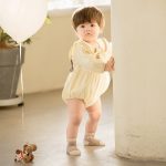 【66-90cm】ロンパース クマ柄 セーラー風 シンプル 着心地良い ベビー服 - 画像 (7)